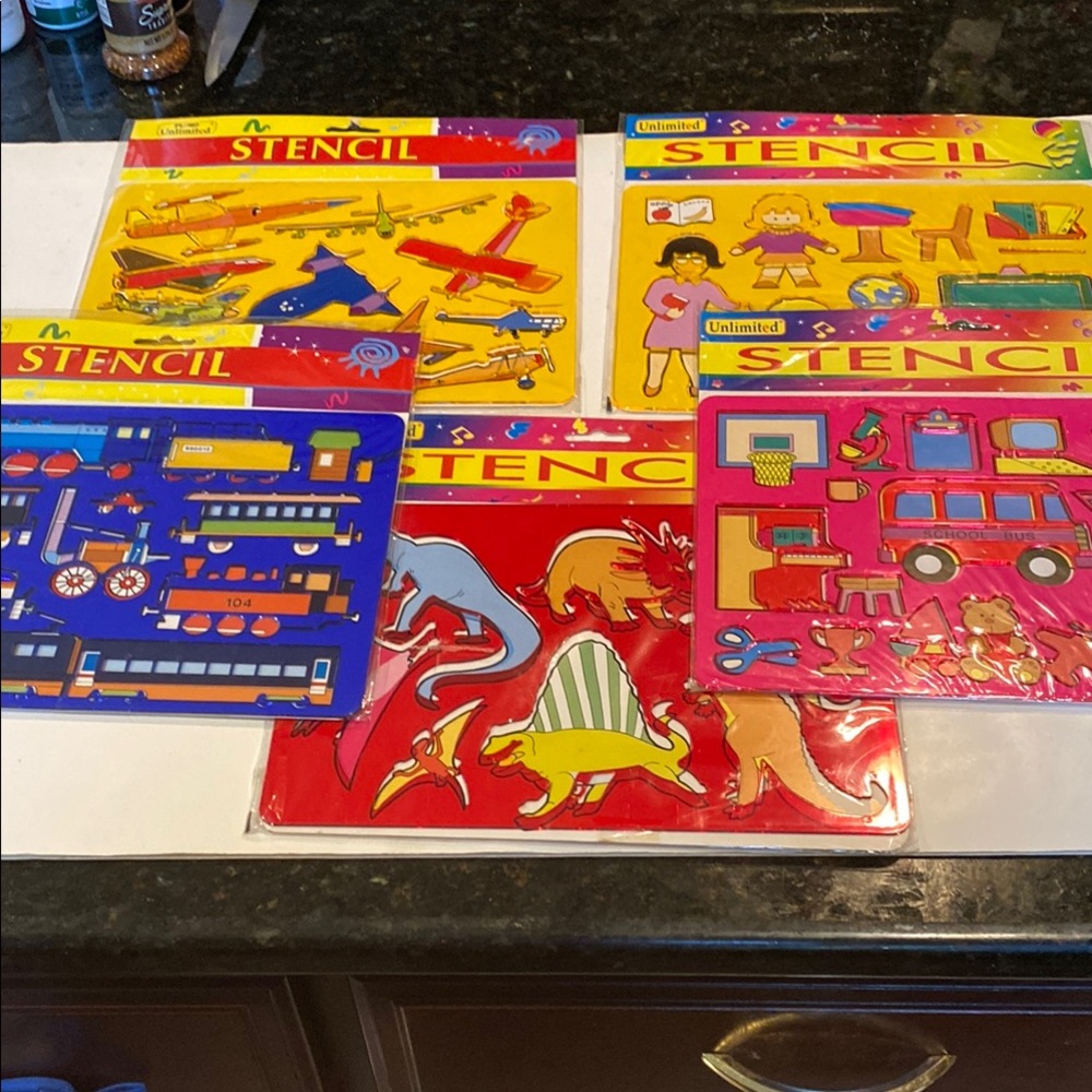 NIP and Vintage Set of 5 Kids’ Stencil Kits